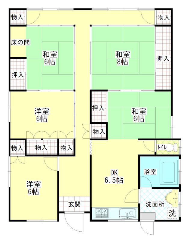 舞鶴市行永・土地付中古住宅 間取図・土地図