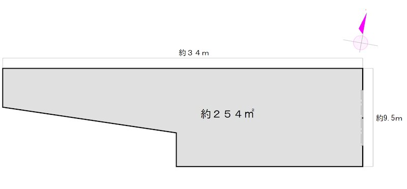 舞鶴市安岡小字中井・土地付中古倉庫 間取図・土地図
