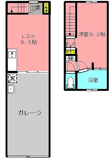 舞鶴市泉源寺・土地付中古共同住宅 間取図・土地図