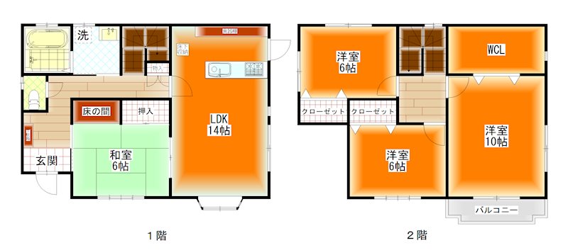 舞鶴市万願寺・土地付中古住宅 間取図・土地図