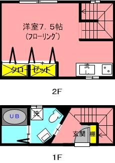 舞鶴市浜・土地付中古共同住宅 間取図・土地図