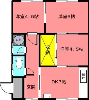 福知山市字堀(水内)　土地付中古共同住宅 間取図・土地図