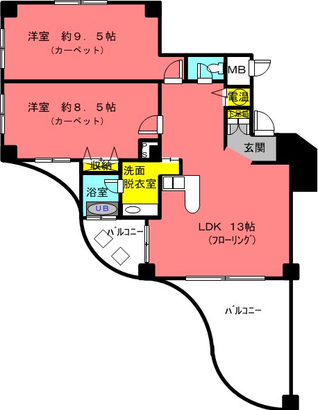 売マンション・セバーグ由良 ６階部分 間取図・土地図