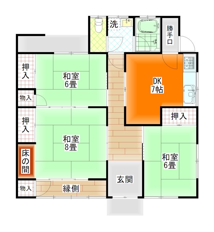 舞鶴市余部上・土地付中古住宅 間取図・土地図