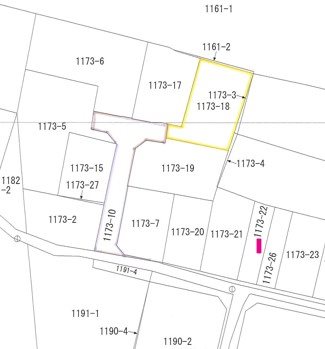 笛吹市境川町大坪　売地 間取図・土地図