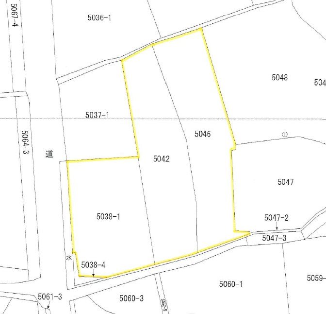 北杜市明野町上手　売地 間取図・土地図