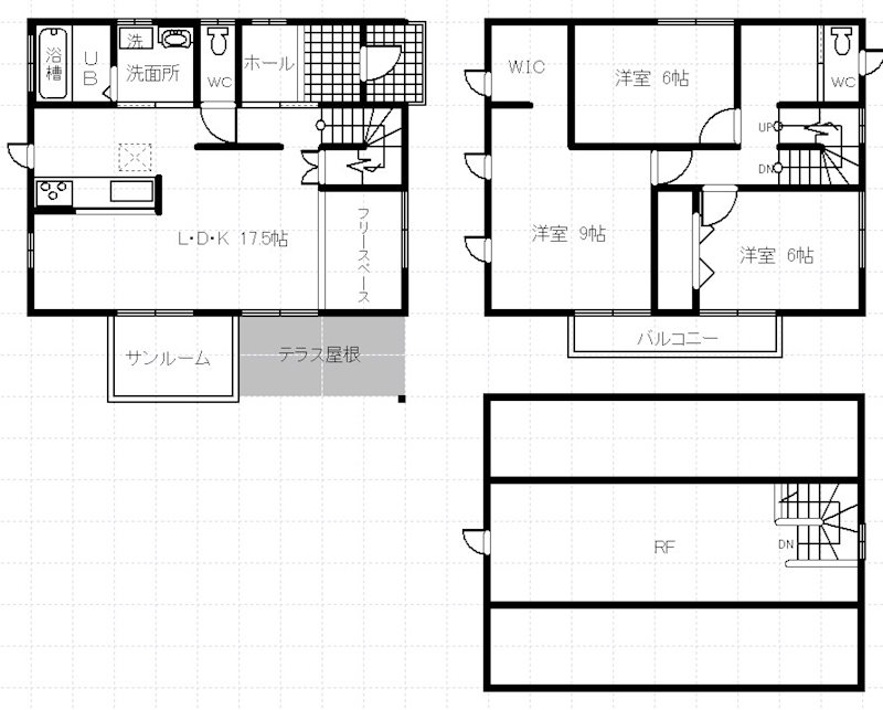甲斐市竜王　中古住宅 間取図・土地図