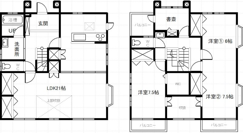 甲斐市篠原 中古住宅 間取図・土地図