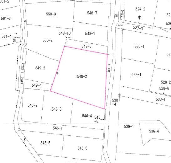 甲府市中村町 土地 間取図・土地図