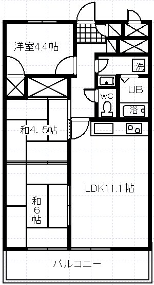 甲府市酒折3丁目　中古マンション 間取図・土地図