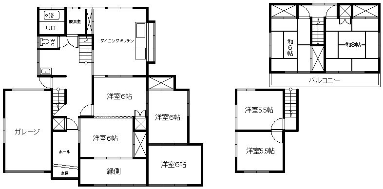 韮崎市神山町鍋山　中古住宅 間取図・土地図
