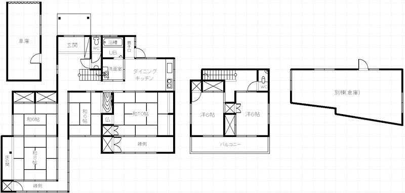 甲府市住吉１丁目　中古住宅 間取図・土地図