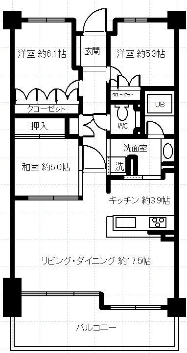 甲府市国母一丁目 中古マンション 間取図・土地図