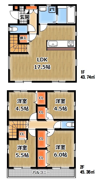 川口市峯中古戸建て 間取図・土地図