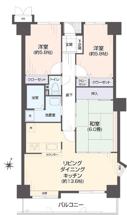 サーパスシティ前原参番館 間取図・土地図