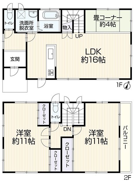 友丘4丁目一戸建て 間取図・土地図