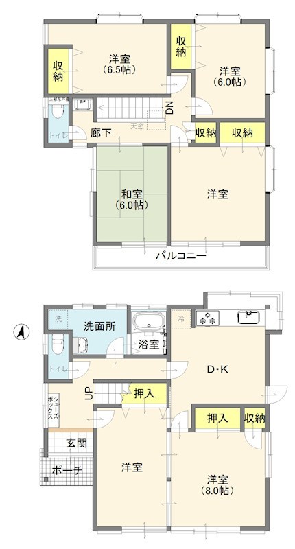 野田市岩名２丁目　戸建 間取図・土地図