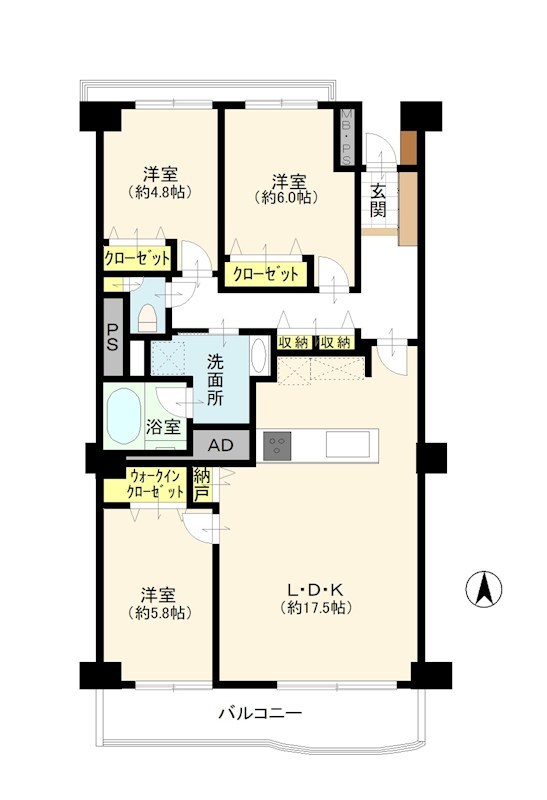 サンライトパストラル壱番街Ｄ棟 間取図・土地図