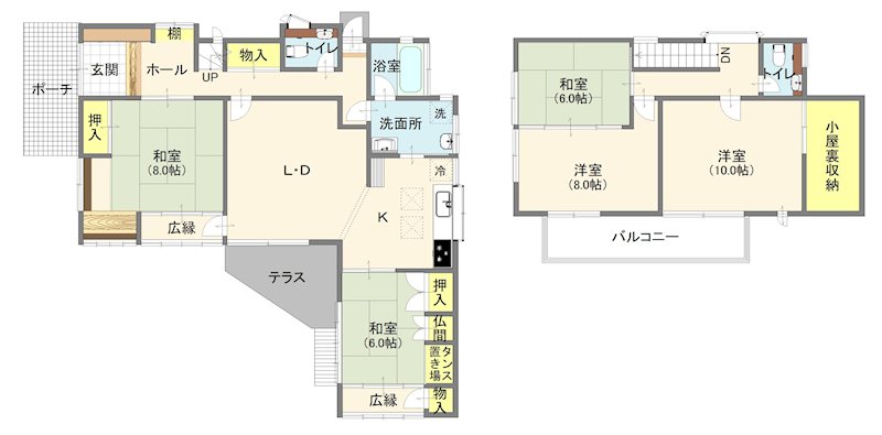 龍ケ崎市久保台２丁目　戸建 間取図・土地図