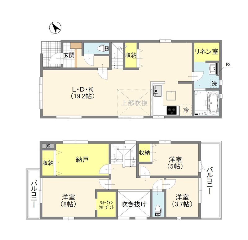 松戸市常盤平西窪町　戸建 間取図・土地図