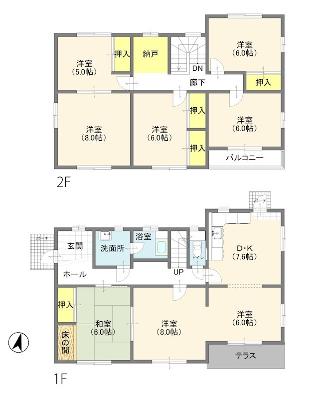柏市戸張　戸建 間取図・土地図