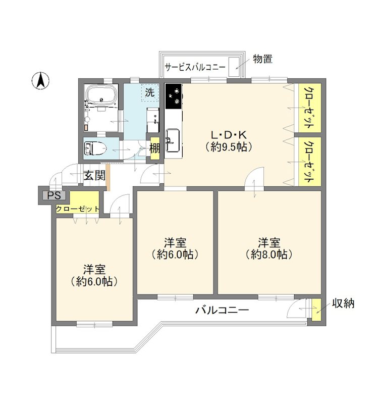 鎌ケ谷グリーンハイツ第４６号棟 間取図・土地図