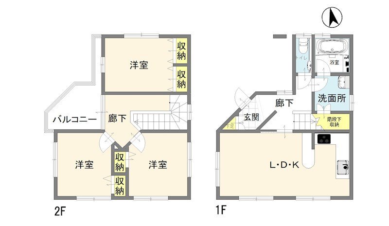 鎌ケ谷市くぬぎ山　戸建 間取図・土地図