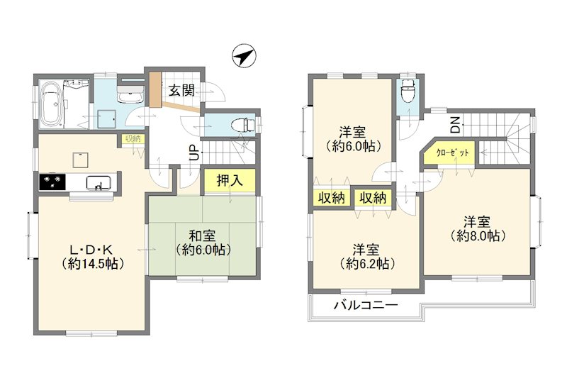 柏市五條谷　戸建 間取図・土地図
