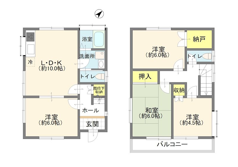 柏市高柳　戸建 間取図・土地図