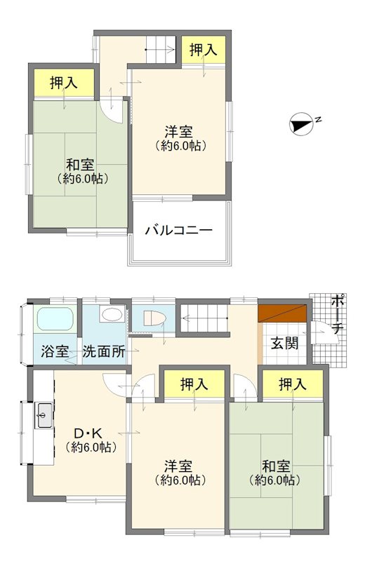 柏市花野井　戸建 間取図・土地図
