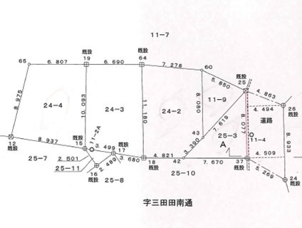 岡崎市欠町三田田南通　売土地 間取図・土地図