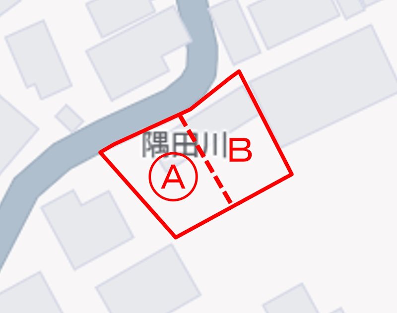 安城市赤松町隅田川　売土地  A区画 間取図・土地図