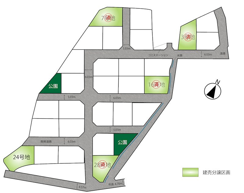 FelidiaGarden丸亀市土器町西 全28区画 24号棟(No.1041)  全体区画図
