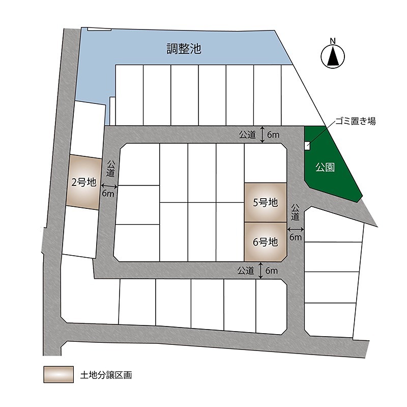 袋井市愛野 全6区画 6号地(No.1033)  間取図・土地図