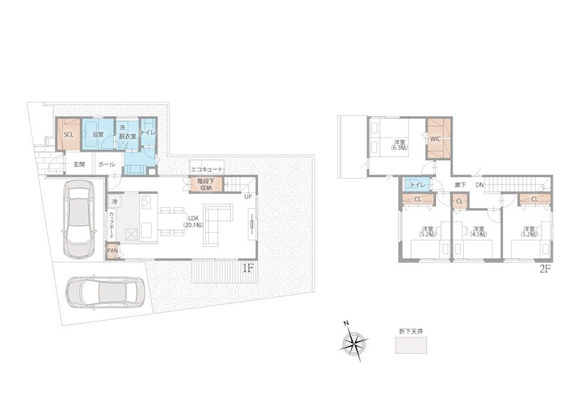 FelidiaGarden豊川市代田町2丁目 全6区画 3号棟(No.1033)  間取図・土地図