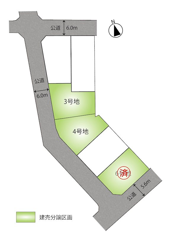 FelidiaGarden豊川市代田町2丁目 全6区画 3号棟(No.1033)  全体区画図