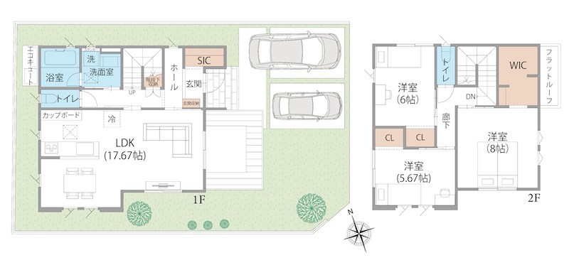 FelidiaGarden恒久南3丁目Ⅱ期 全3区画 3号棟(No.1043) 間取図・土地図