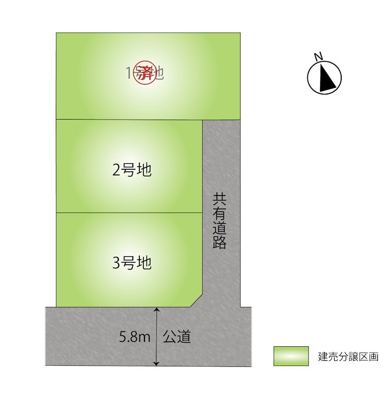 FelidiaGarden恒久南3丁目Ⅱ期 全3区画 3号棟(No.1043) 全体区画図