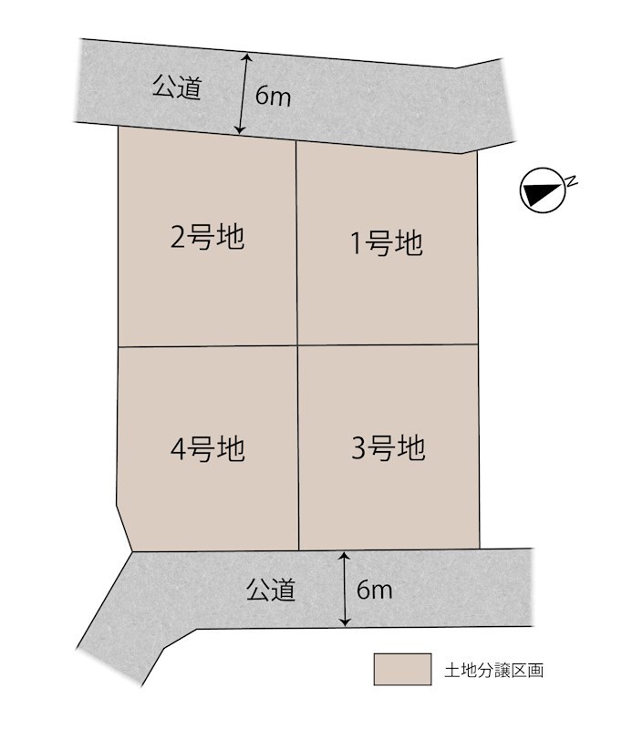 木更津市金田西38街区 全4区画 1号地(No.1031)  全体区画図