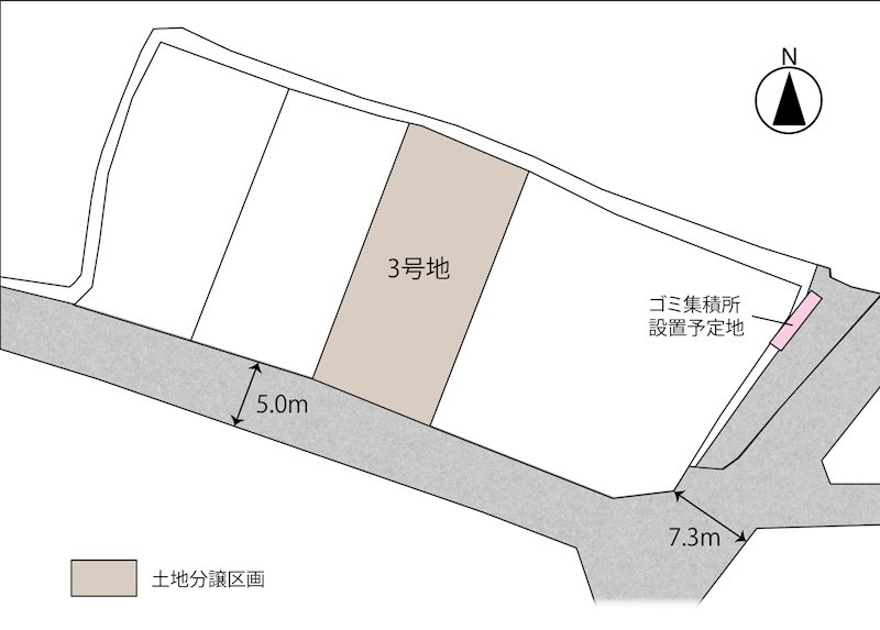 安曇野市三郷明盛 全3区画 3号地(No.1063)  全体区画図