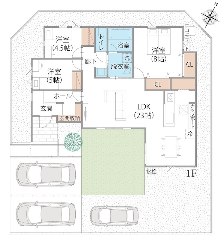 FelidiaGarden宮崎市佐土原町下田島 全6区画 5号棟(No.1043) 間取図・土地図