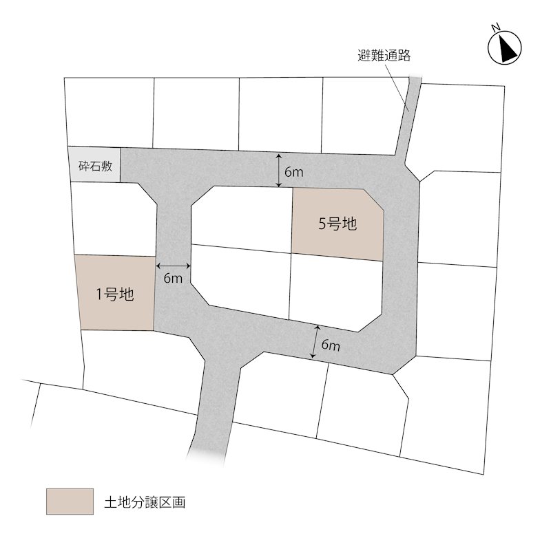 安曇野市豊科高家 全5区画 5号地(No.1063) 全体区画図