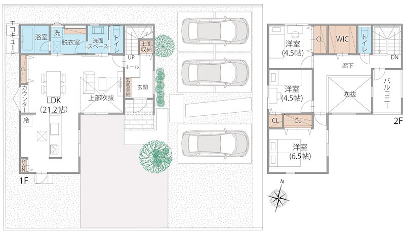 FelidiaGarden高松市上林町 全8区画 8号棟(No.1041) 間取図・土地図