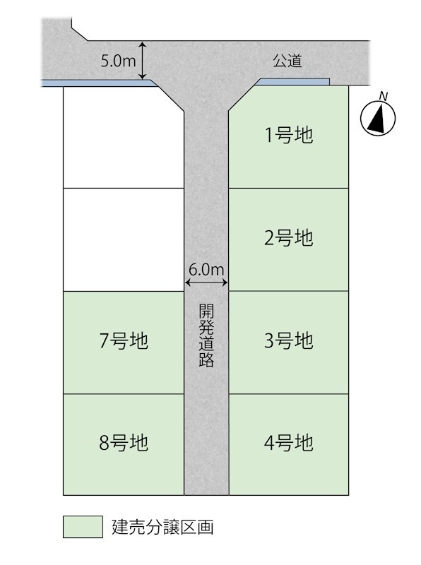 FelidiaGarden高松市上林町 全8区画 8号棟(No.1041) 全体区画図