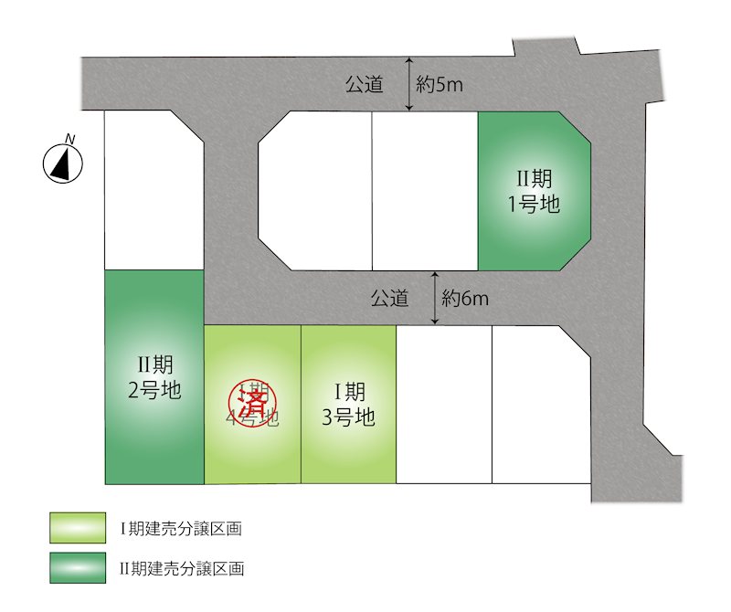 FelidiaGardenいわき市平下神谷Ⅱ期 全2区画 1号棟(No.1024)  全体区画図
