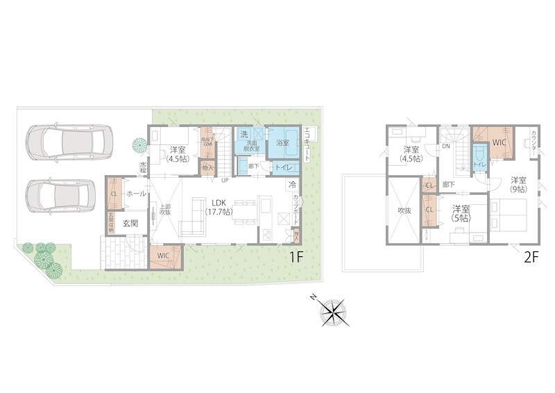 FelidiaGarden盛岡市永井 全3区画 1号棟(No.1024) 間取図・土地図