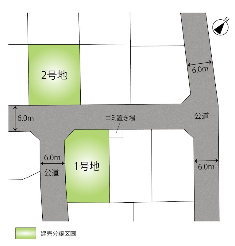 FelidiaGarden盛岡市永井 全3区画 1号棟(No.1024) 全体区画図