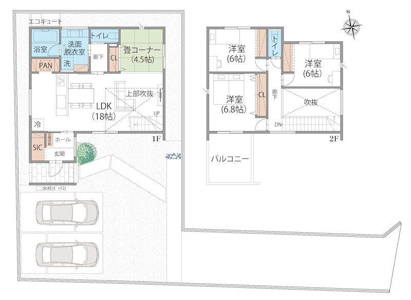 FelidiaGarden高松市上之町 全2区画 2号棟(No.1041) 間取図・土地図