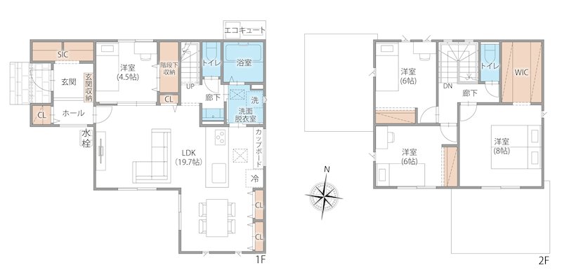 FelidiaGardenひたちなか市津田東 全7区画 1号棟(No.1027) 間取図・土地図