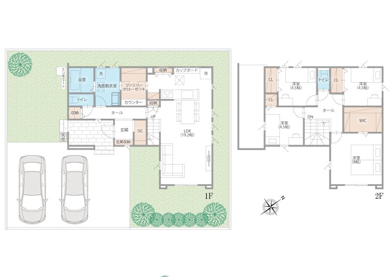 FelidiaGarden奥州市水沢真城字町屋敷 全3区画 2号棟(No.1024) 間取図・土地図